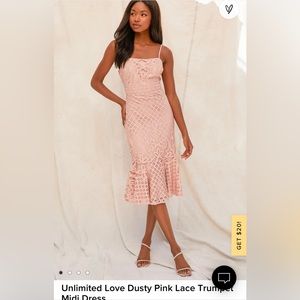 Dusty Pink Lace Bodycon Midi-dress from Lulu’s